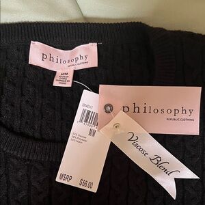Philosophy Cropped Dolman Sweater